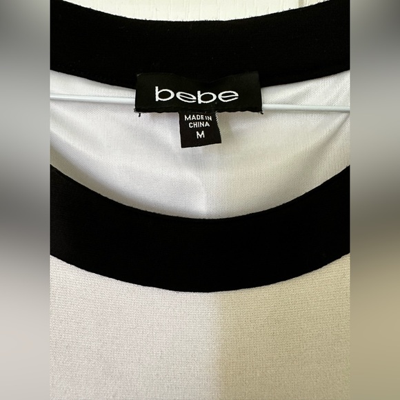 BEBE RETRO STYLE COCKTAIL DRESS WHITE, YELLOW & BLACK SIZE M - Picture 6 of 10